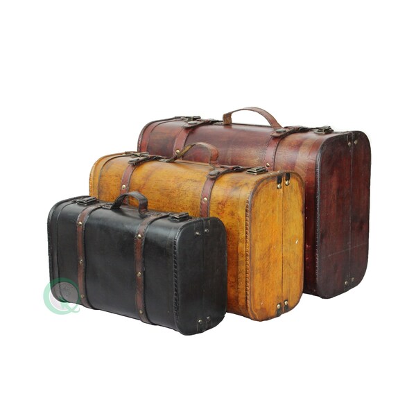 3-Colored Vintage Style Luggage Suitcase/Trunk, PK 3